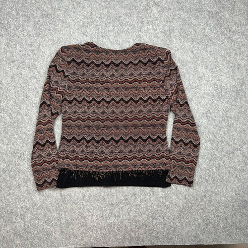 Joseph Ribkoff blouse with zigzag pattern and fringes, like new, size 12 CAN/10 US