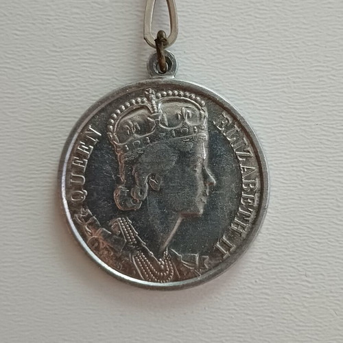 Vintage Queen Elizabeth II Coronation Commemorative Pendant 1953