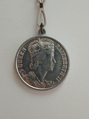 Vintage Queen Elizabeth II Coronation Commemorative Pendant 1953