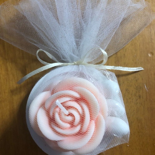 Rose candle new in plaster base