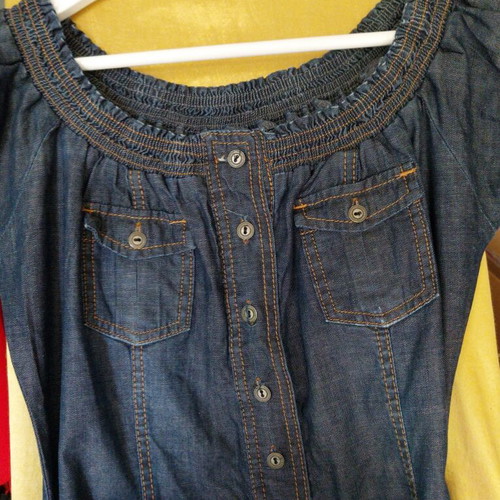 Toi&Moi women's denim dress like new, blue, strapless, size M