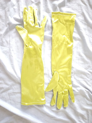 Gloves light green elbow-length like new, worn once