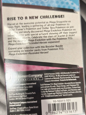 Pokémon TCG Mega Evolution Ascended Heroes booster bundle 6 boosters καινούργιο
