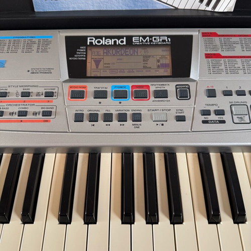Roland EM-GR1 keyboard used with stand and manual