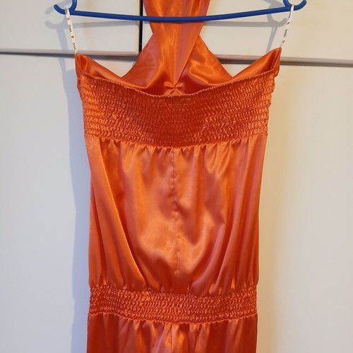 Lynne satin jumpsuit like new, orange, size M
