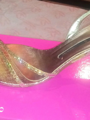 Albano Gold Leather Sandals with Swarovski Size 39 Like New