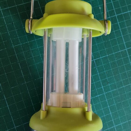 Portable Camping Lamp with Compass used, LED fluorescent bulbs