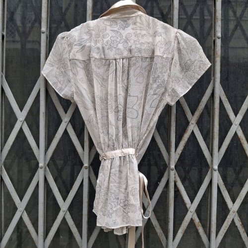 Next Y2K Belted Button Down Shirt with Sequins like new, size S