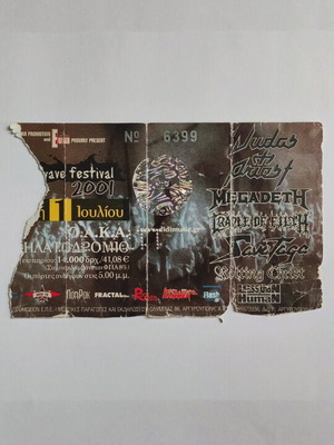 Rockwave Festival 2001 ticket used, collectible