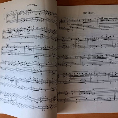 Bach music book like new with English and French sheet music