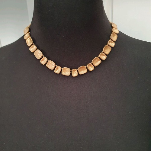 Anne Klein vintage choker necklace used, gold tone
