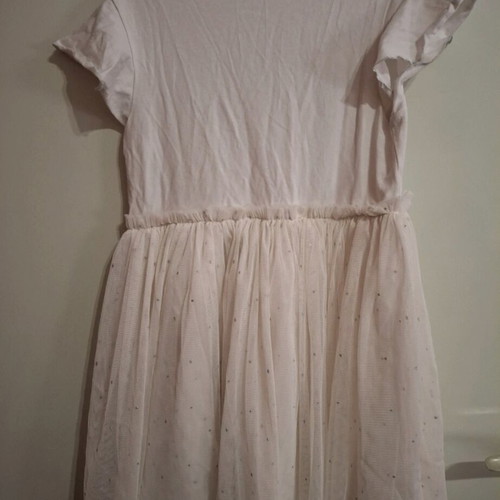 Dpam dress with tulle and flowers for 8 years old, like new
