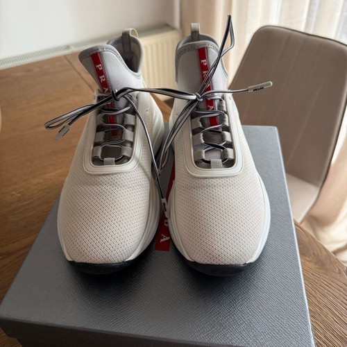 Prada sneakers used, size 37, white with stain