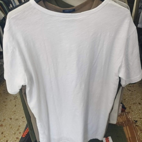 Linen men's short-sleeve shirt with buttons white, sizes 3XL-6XL