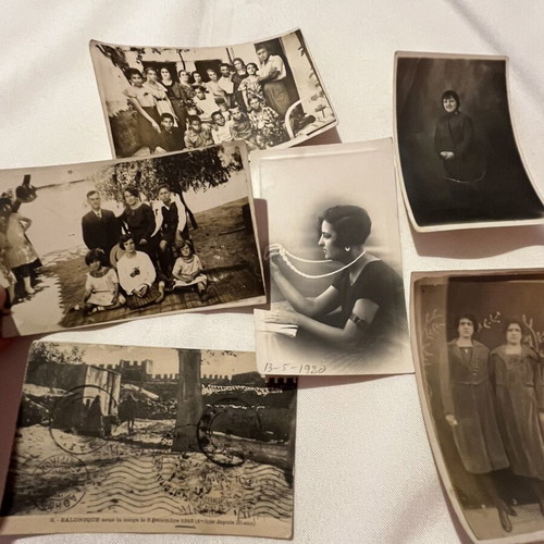 Collectible lot of 6 used historical photos and postcards 1915-1934 Samos & Thessaloniki