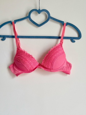 H&M σουτιέν push-up 80A φούξια σαν καινούργιο με δαντέλα Barbiecore Y2K
