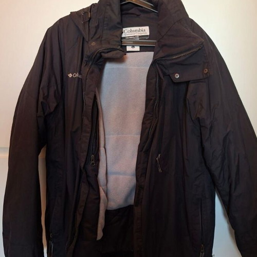 Columbia jacket used, black, winter with hood