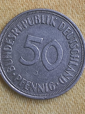 Νόμισμα 50 Pfennig 1950 J μεταχειρισμένο, αλουμίνιο Γερμανία