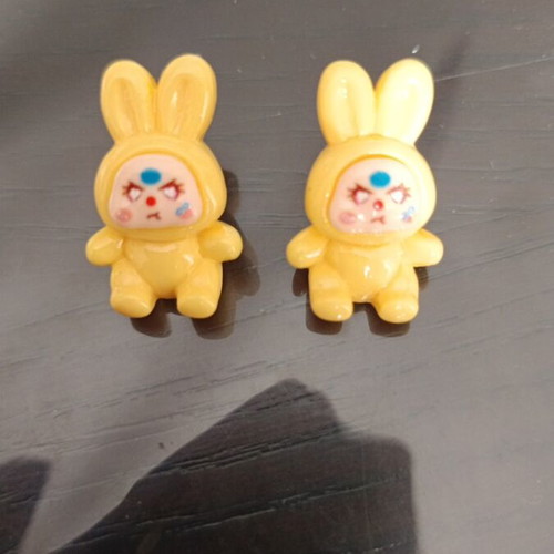 Earrings with stainless steel clasp yellow, new