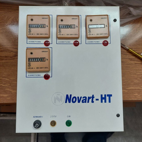 Boiler autonomy panel with hour meter for 4 apartments