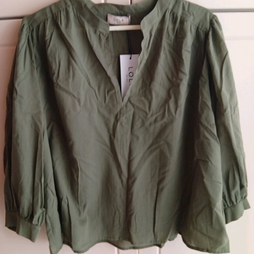 Lola blouse new, 100% cotton, size L, khaki