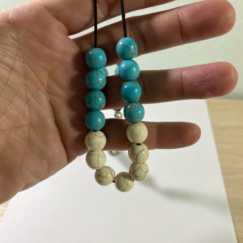 Handmade worry beads with chalcedony semi-precious stones new