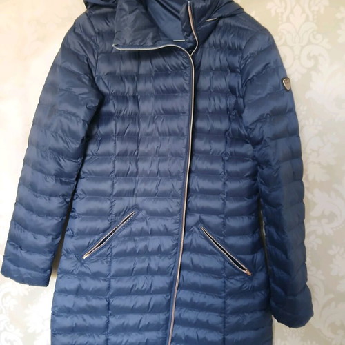 Armani Jeans long down jacket new, blue, size S