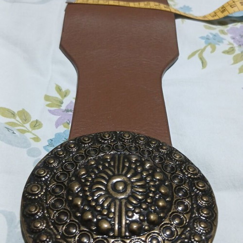 Skondras Wide Leather Corset Belt 75cm x 10cm like new, boho buckle