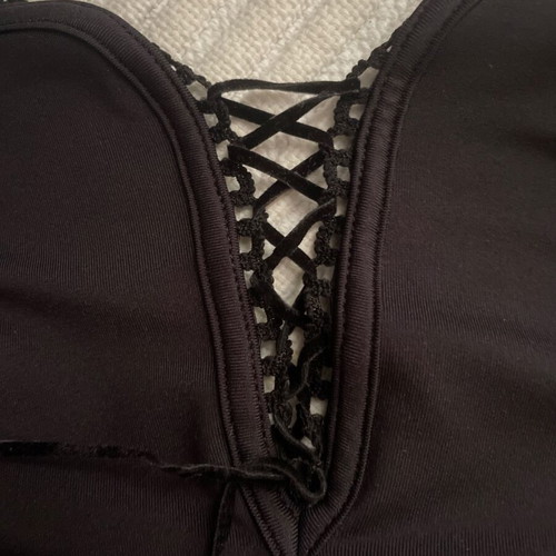 La Amazone black mesh sleeve blouse, size small