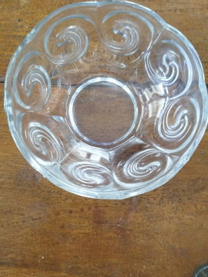 Μπολ πρεσαριστό γυαλί vintage με σχέδιο Swirl σαν καινούργιο