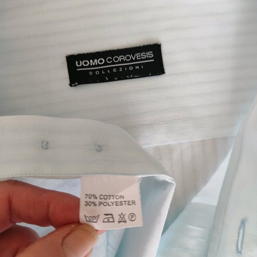 Vintage Uomo Corovesis men's shirt 6XL like new, turquoise
