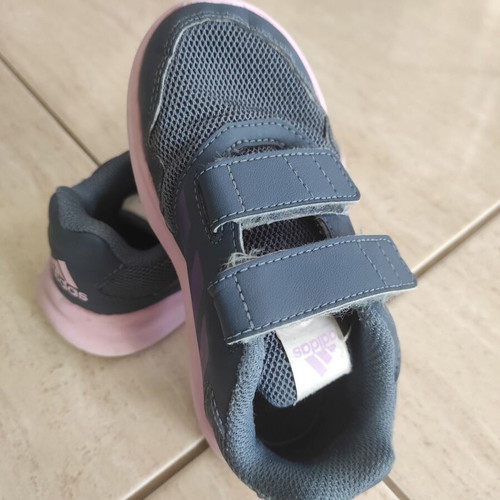 Adidas athletic shoes used size 27 pink and purple