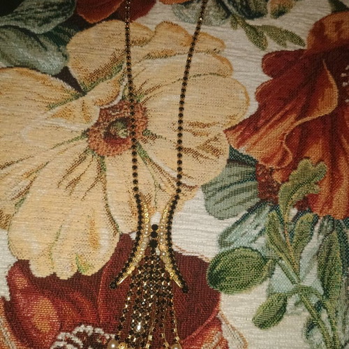 Women's necklace used, black and gold
