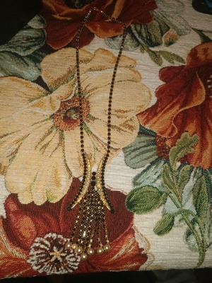 Women's necklace used, black and gold