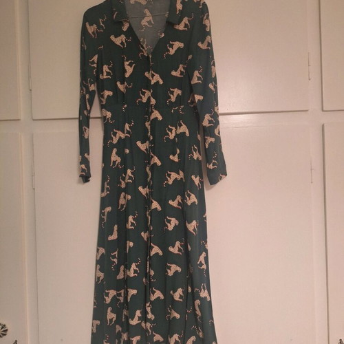 Compania Fantastica dress dark green with buttons like new, size S