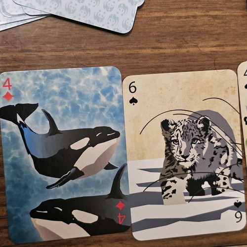 WWF playing cards with endangered species illustrations like new, set of 2