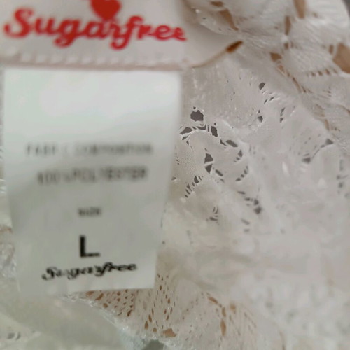 Sugar Free pants like new, lace, size L, white