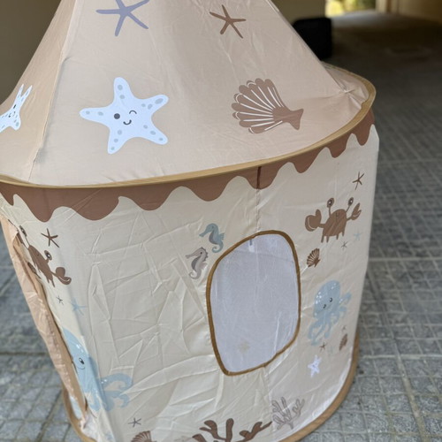 Children's play tent with ocean-themed design