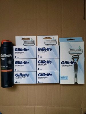 Gillette Skinguard set καινούργιο με 26 γνήσια ανταλλακτικά, ξυραφάκι και αφρός