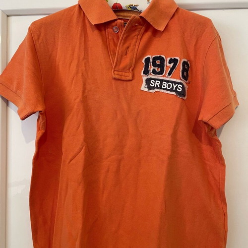 Sprider Boys vintage polo shirt used, orange, size 122 cm