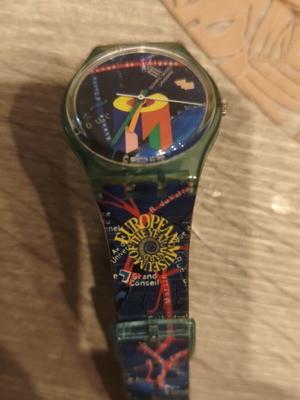 Swatch Olympic Museum Lausanne vintage wristwatch used, colorful