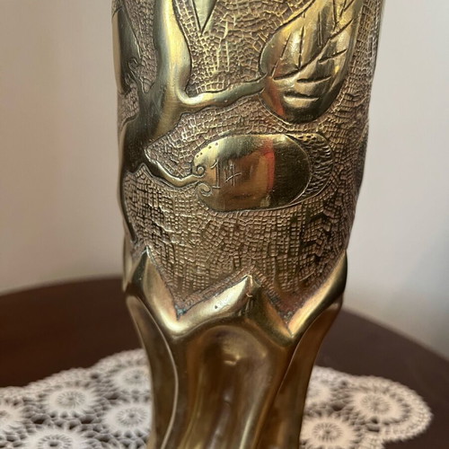 Artillery shell used decorative vase brass from World War II