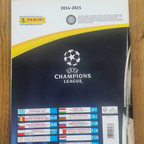 Uefa Champions League 2014-2015 album used with Panini stickers