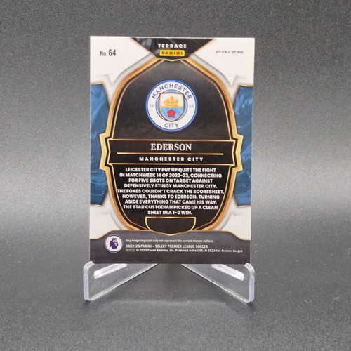 2022-23 Panini Select Premier League Terrace Pink Ice Prizm Ederson #64 Manchester City Brazil card