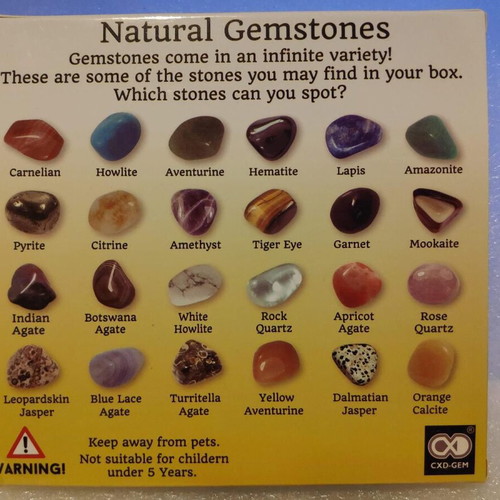 Collection of 20 natural semi-precious stones in box like new