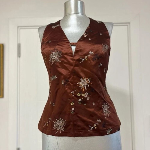 Hennes Collection Corset Style Satin Top size 40 like new, embroidered