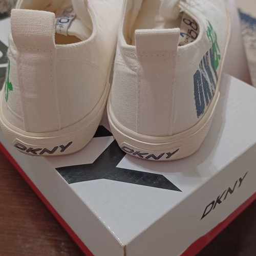 DKNY athletic shoes used, beige, size 36