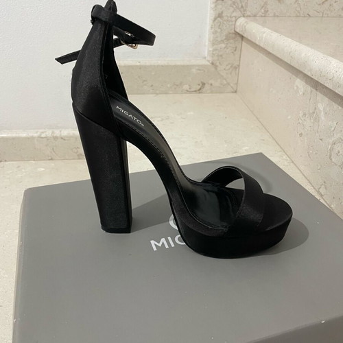 Migato high black sandals like new, size 38