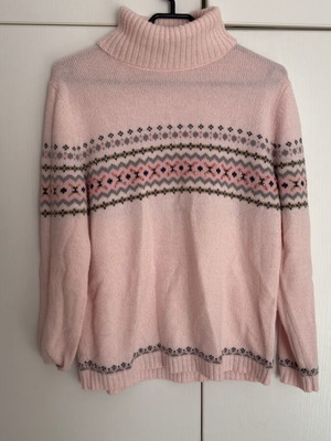 Turtleneck pullover used, pink, soft and warm