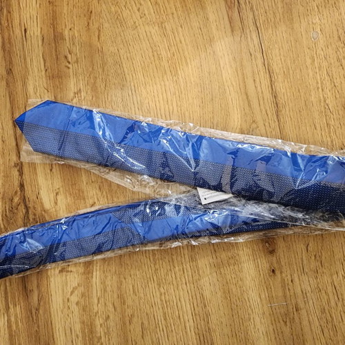 Silk tie by Boggi Milano in royal blue and navy panels, new
